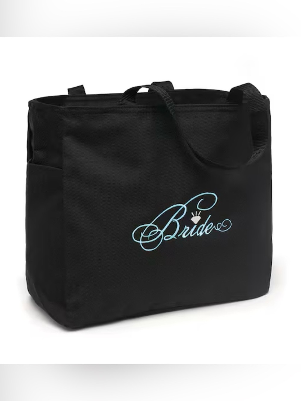 Black Bride Tote Bag with Script Embroidery- NEW!